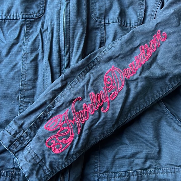 Harley Davidson black zip up jacket with removable hooded vest size 1w - Picture 5 of 12